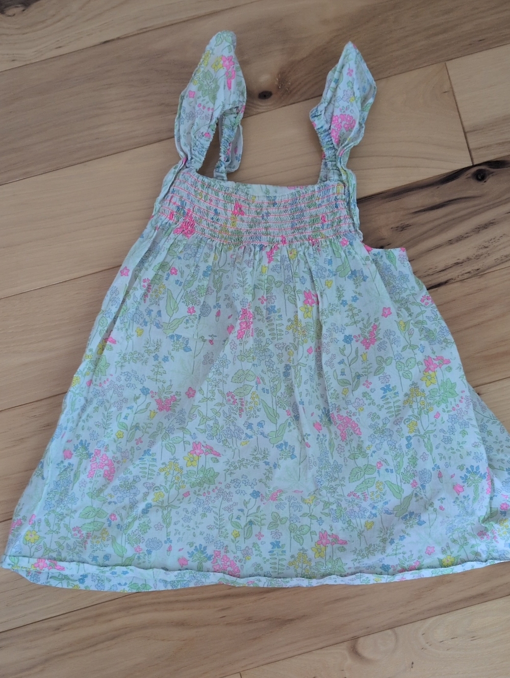 Jacadi Girls Floral Sundress in Light Blue, Pink, Yellow